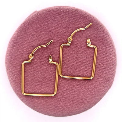 18K Gold-Filled Square Hypoallergenic Hoop Earrings  20mm x 20mm