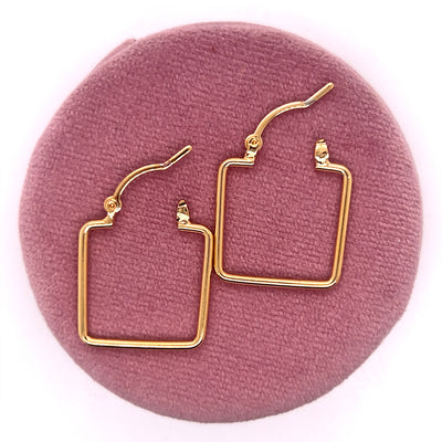18K Gold-Filled Square Hypoallergenic Hoop Earrings  20mm x 20mm. Available online or in store at Wright’s Jewelry, Fallston, NC