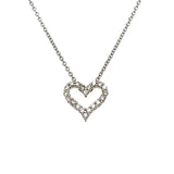 14K White Gold 1/4 Carat Total Weight Diamond Heart Pendant