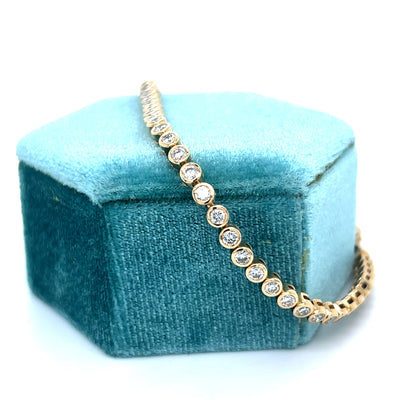 14K Yellow Gold 2.71 Carat Total Weight Lab Grown Diamond Line Bracelet