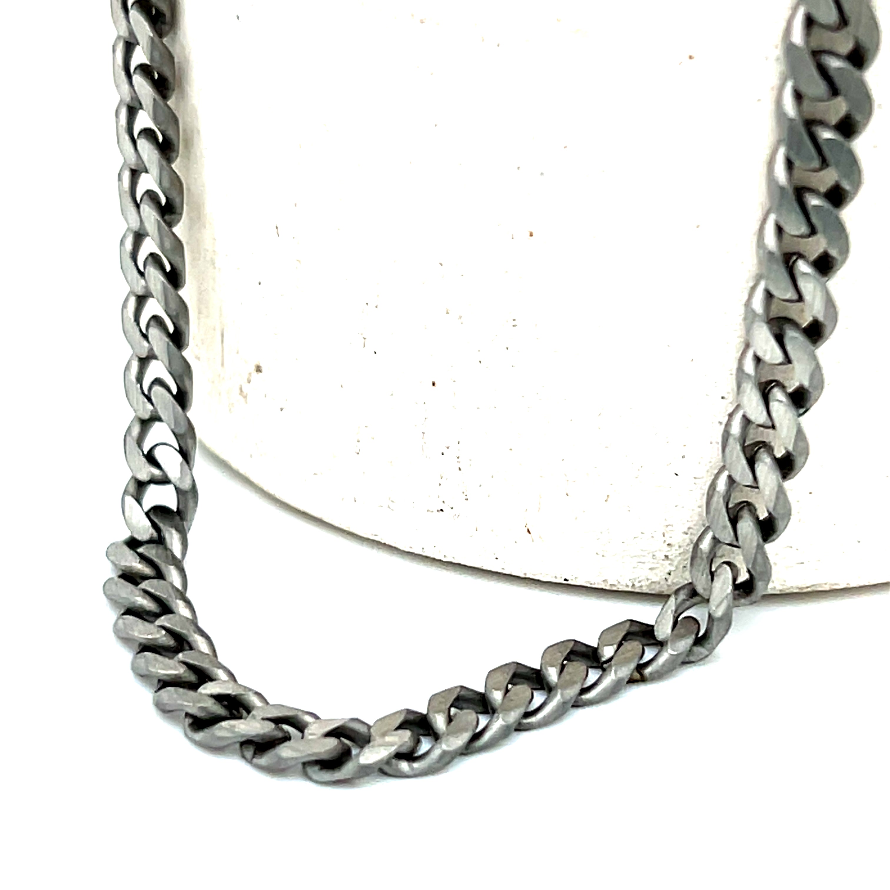 Stainless Steel Brushed Curb Link Chain 22+1"