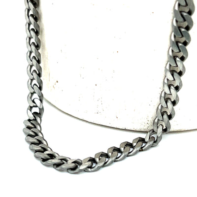 Stainless Steel Brushed Curb Link Chain 22+1"
