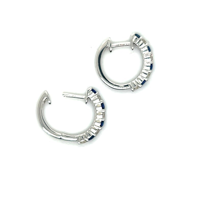White Gold Sapphire and Diamond Earrings