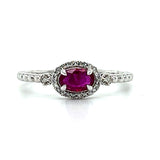 White Gold East to West Ruby and Diamond Ring