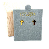 Concepts Gold-Tone Baby Cross Allergy Free Earrings