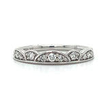 White Gold Round Diamond Crown Band Ring