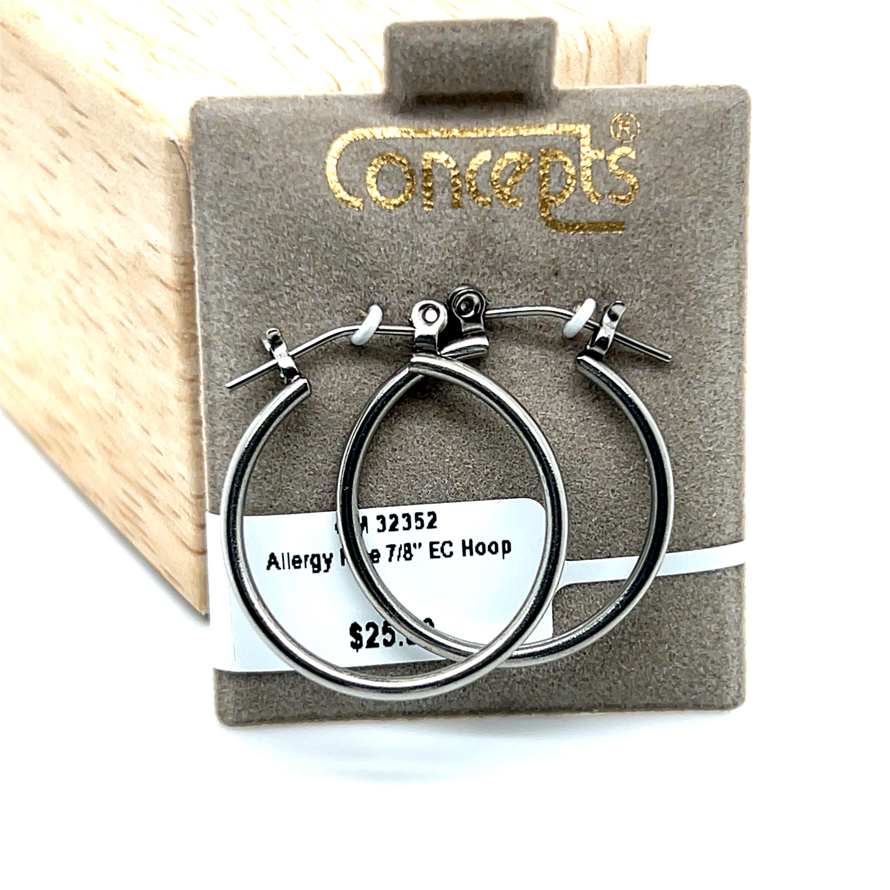 7/8" Hoop Allergy Free Earrings