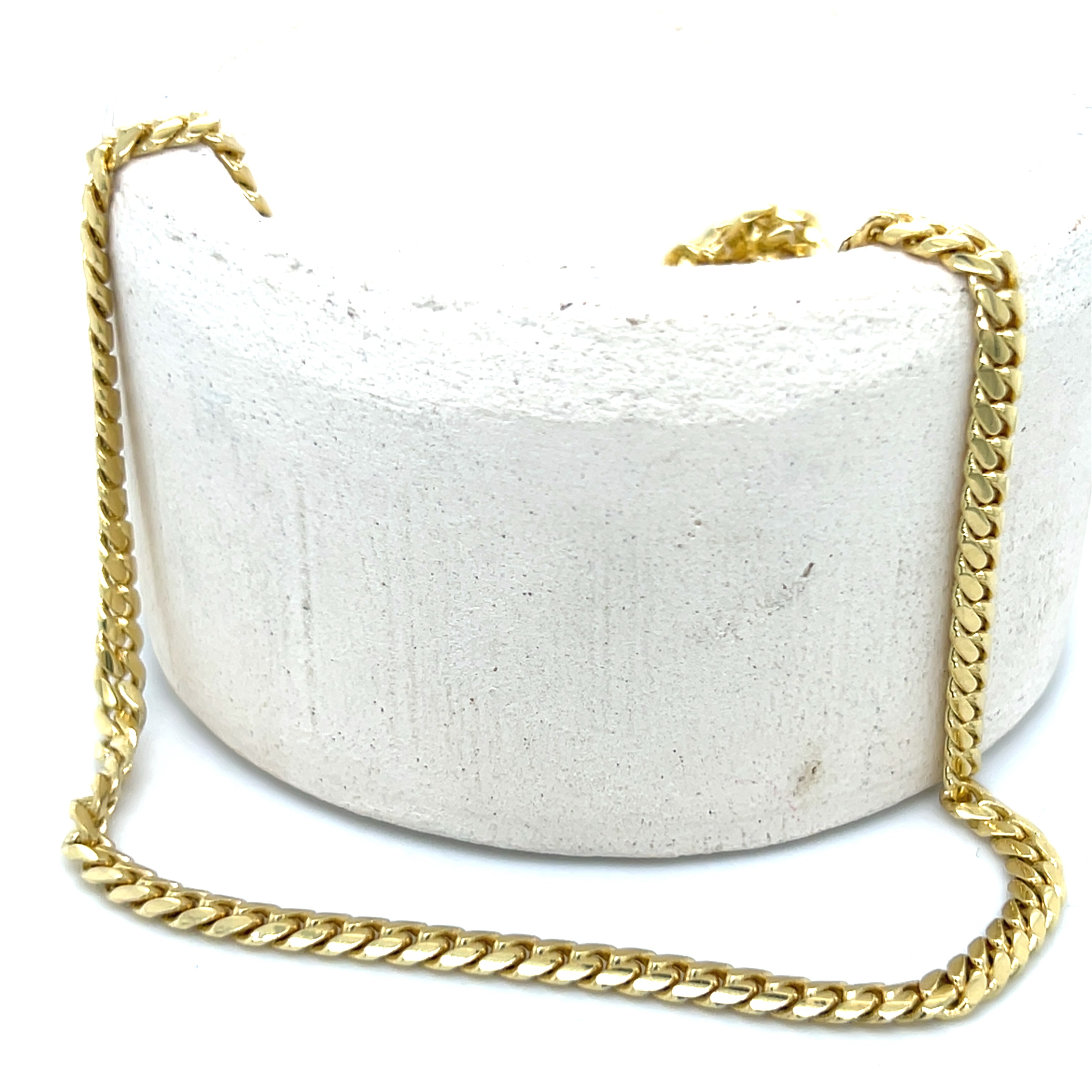 Yellow Gold Solid Miami Cuban Link Necklace 20"