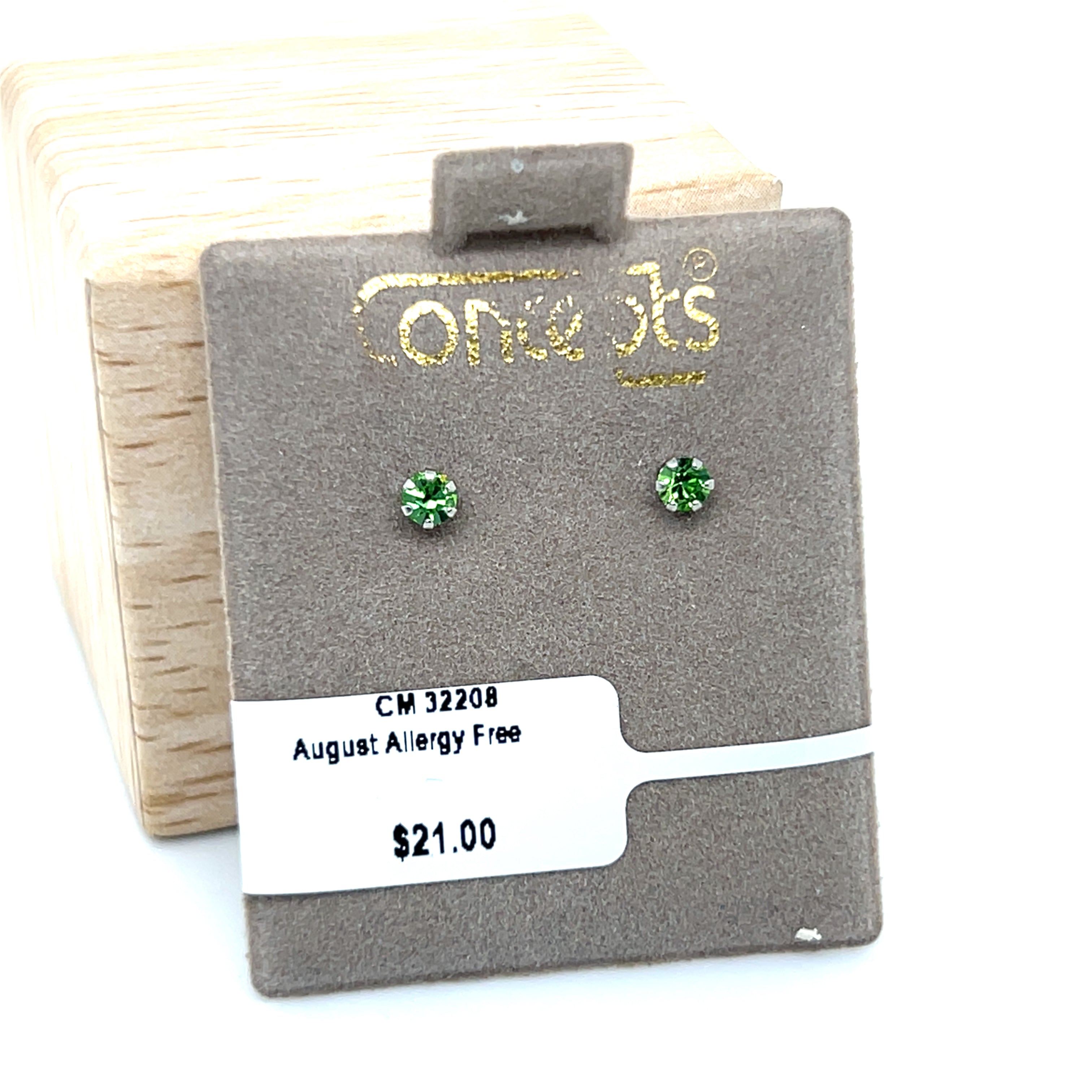 August Birthstone Allergy Free Earrings