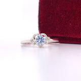 Sterling Silver March Birthstone Ring with Open Heart Design, Little Girl Jewelry