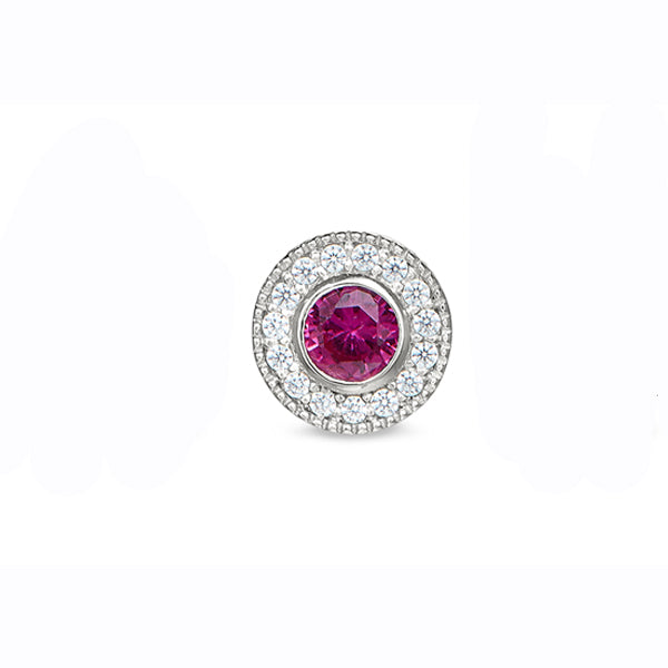 Kelly Waters Sterling Silver Pendant Charm Featuring a Simulated July Birthstone