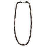 Men's Inox Stainless Steel 8mm Brown and Black Wheat Chain 24"