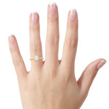 14K Yellow Gold .12 Carat Total Weight VS2-SI1 Clarity, FG Color Diamond 7x5mm Oval Center Semi Mount Bridal Engagement Ring