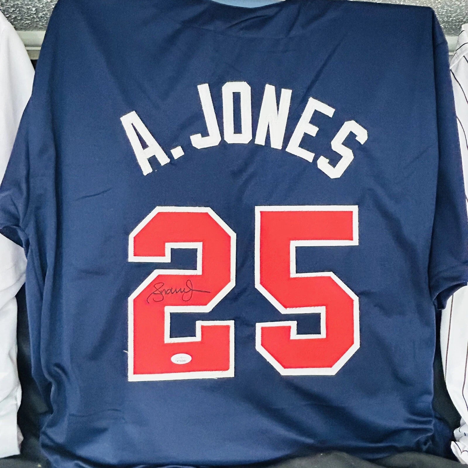 Andruw Jones #25 Autographed Signed Custom Baseball Jersey Curacao Kid JSA Blue