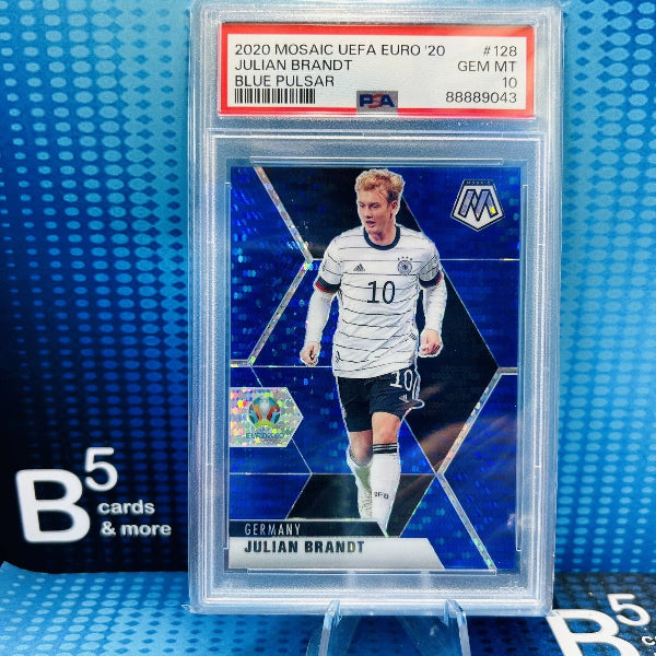 2021 Mosaic UEFA Euro 2020 #128 Julian Brandt Blue Pulsar Prizm Germany PSA 10