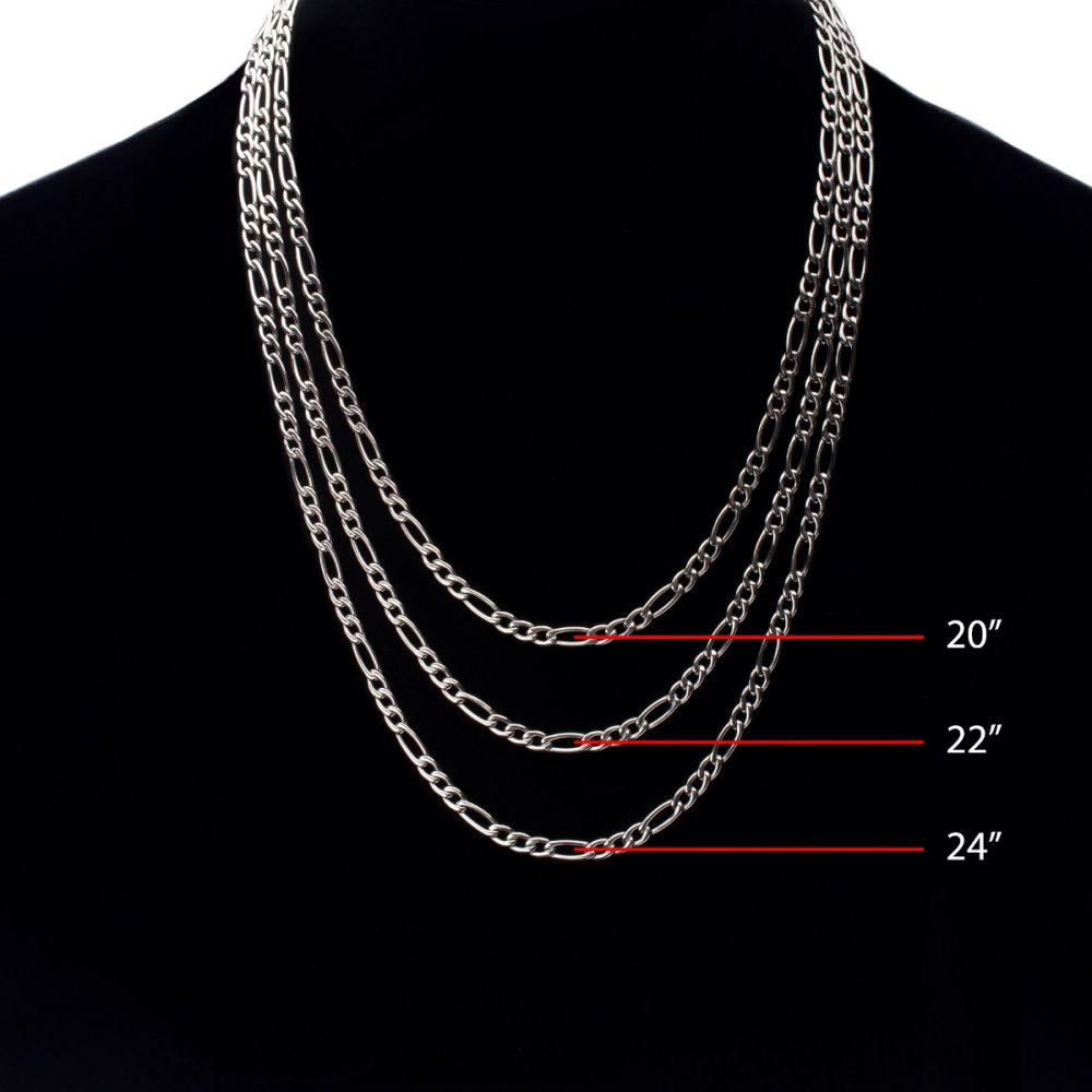 Men’s Titanium 4.7mm Figaro Chain with Lobster Clasp 22"