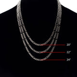 Men’s Titanium 4.7mm Figaro Chain with Lobster Clasp 22"