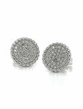 Sterling Silver Pave Circle Cubic Zirconia Stud Earrings