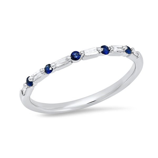 10K White Gold Sapphire and Diamond Wedding Anniversary ...