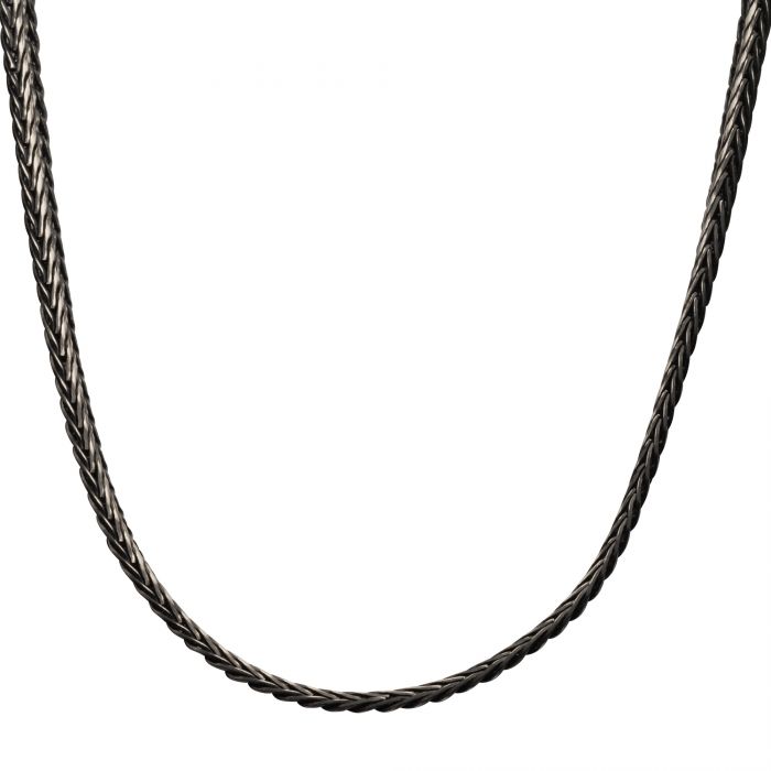 Brox Black 22 Men's Stainless Steel 6mm Antiqued Black IP Double Diamond  Cut Spiga Chain Necklace 22 850-03623 - Wright's Jewelry